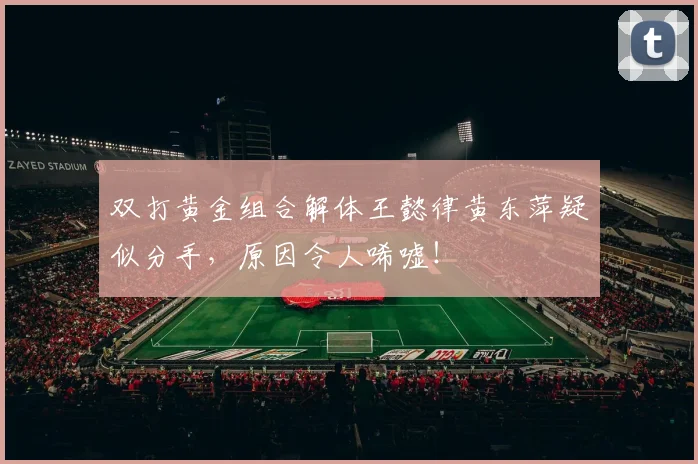 双打黄金组合解体王懿律黄东萍疑似分手，原因令人唏嘘！