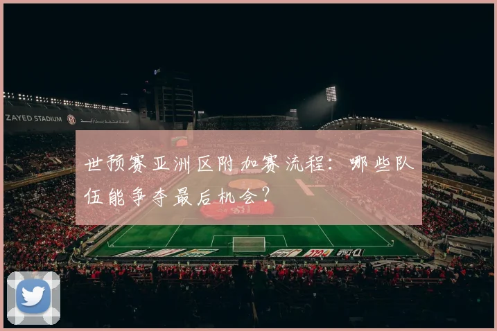 世预赛亚洲区附加赛流程：哪些队伍能争夺最后机会？