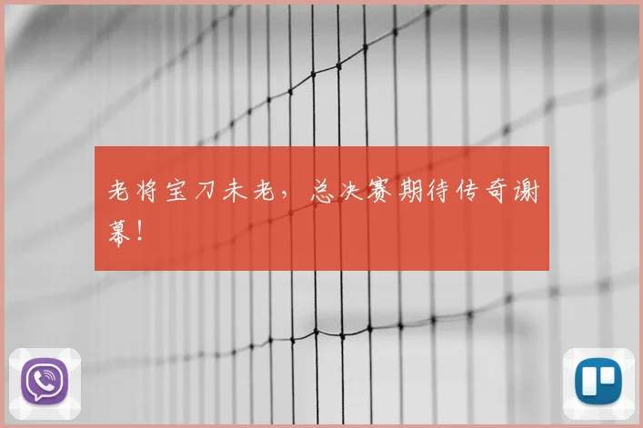 老将宝刀未老，总决赛期待传奇谢幕！